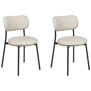 Beliani - CASEY - Eetkamerstoelen set van 2 - Beige - Polyester