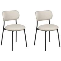 Beliani - CASEY - Eetkamerstoelen set van 2 - Beige - Polyester