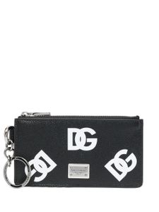 Dolce & Gabbana porte-cartes en cuir à logo imprimé - Noir