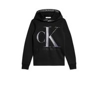 CALVIN KLEIN JEANS hoodie van gerecycled polyester zwart/grijs