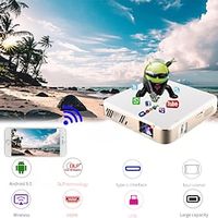 draagbare filmprojector wifi outdoor projector ondersteuning full hd 1080p mini smart phone projector voor home theater outdoor films compatibel met tv stick hdmi usb av Lightinthebox