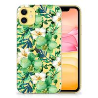 Apple iPhone 11 TPU Case Orchidee Groen