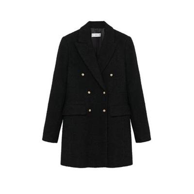 Mango wollen coat zwart