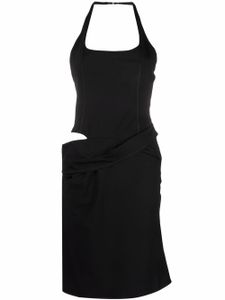 Jacquemus robe asymétrique à dos-nu - Noir