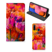 Bookcase Samsung Galaxy A20s Tulips