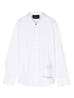 John Richmond Junior chemise en coton à logo imprimé - Blanc