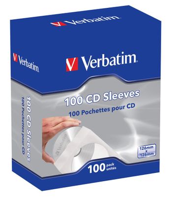 Verbatim 49976 CD-hoes 1 CD/DVD/Blu-Ray Wit Papier 100 stuk(s)