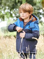 Technische parka met capuchon jongen elektrisch blauw