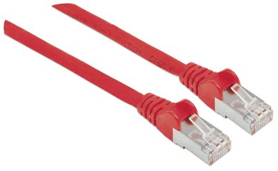 Intellinet 319119 RJ45 Netwerkkabel, patchkabel CAT 6A S/FTP 3.00 m Rood Folie afscherming, Afscherming gevlochten, Halogeenvrij 1 stuk(s)