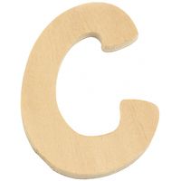 Houten letter C 6 cm   -