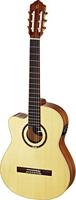 Ortega Guitars Performer Series Concertgitaar, 4/4 linkshandigen, slanke nek, elektrische akoestische gitaar, naturel, inclusief Gigbag (RCE138SN-L)