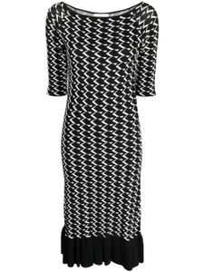 Saiid Kobeisy robe en maille intarsia à coupe mi-longue - Noir