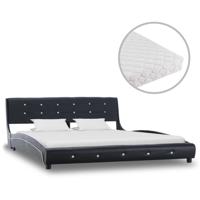 vidaXL Bed met matras kunstleer zwart 160x200 cm