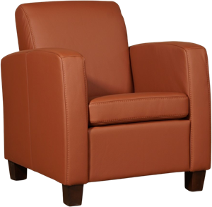 Cognac leren landelijke fauteuil Joy - poot hout zwart - Toledo Leer Natur (cognac leer)