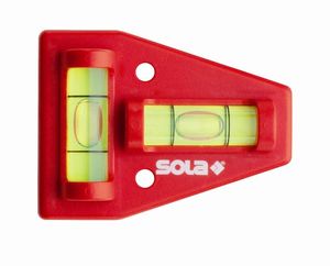 Sola Kunststof waterpas K5 blister, 5cm 2 libellen caravan rood SB - 01430920 - 01430920