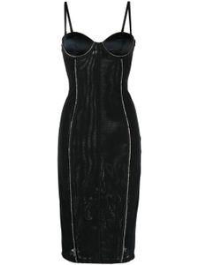 Fleur Du Mal robe-bustier à coupe mi-longue - Noir