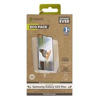 Muvit for Change Beschermhoes, compatibel met Samsung Galaxy S24 Ultra, beschermfolie van gehard glas, plat