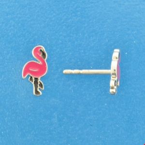 TFT Oorknoppen Flamingo Zilver Gerhodineerd Glanzend 10 mm x 5 mm