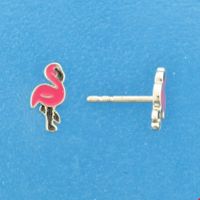 TFT Oorknoppen Flamingo Zilver Gerhodineerd Glanzend 10 mm x 5 mm