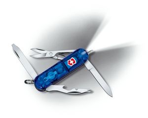 Victorinox Midnite Manager 0.6366.T2 Zwitsers zakmes Met LED-lamp Aantal functies 10 Blauw (transparant)