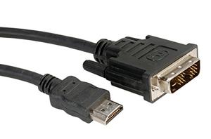 ROLINE Monitorkabel DVI (18+1) - HDMI, M/M, zwart, 2 m