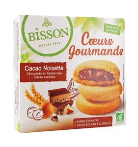 Gevulde koekjes hazelnoot choco bio