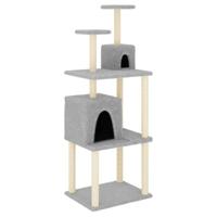 vidaXL Kattenmeubel met sisal krabpalen 167 cm lichtgrijs, kattenpaal, kattenboom, kattenkrabpaal, kattenhuis, kattenmeubel, kattenpalen