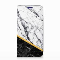 Samsung Galaxy S10e Standcase Marmer Wit Zwart - Origineel Cadeau Man