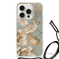 Case voor iPhone 15 Pro Vintage Bird Flowers - thumbnail