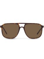 Dolce & Gabbana Eyewear lunettes de soleil oversize à logo imprimé - Marron