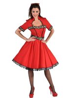 50&apos;s Jurk sheeba/rood - thumbnail