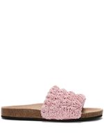 JW Anderson Claquettes Popcorn en cuir - Rose - thumbnail