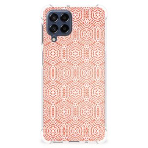 Samsung Galaxy M53 Doorzichtige Silicone Hoesje Pattern Orange