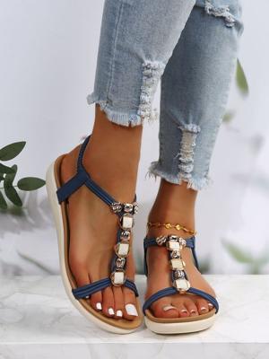Kralen Boho Casual Vlak Sandalen