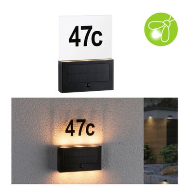 Paulmann 94725 Neda IP44 2200K Huisnummerlamp op zonne-energie Energielabel: G (A - G) 1 W Antraciet