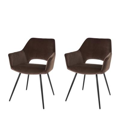 Riverdale Eetkamerstoel Eve taupe - set van 2