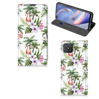 OPPO Reno4 Z 5G Hoesje maken Flamingo Palms - thumbnail