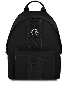 Philipp Plein sac à dos zippé à plaque logo - Noir