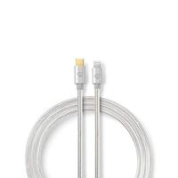 Nedis Premium 8-pins Lightning naar USB-C kabel - USB2.0 - tot 20V/3A / aluminium - 1 meter