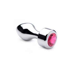 XR Brands Pink Gemstone - Weighted Base Aluminum Plug - Large