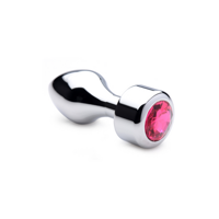 XR Brands Pink Gemstone - Weighted Base Aluminum Plug - Large - thumbnail