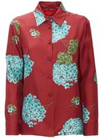 La DoubleJ chemise Boy en soie à fleurs - Rouge