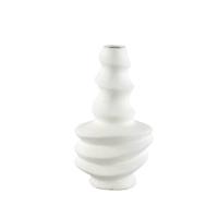 PTMD Georgy White ceramic pot round spiral wide S