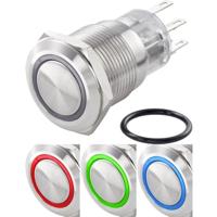 TRU COMPONENTS TC-7494632 TC-LAS1-AGQ-11ZE/42RGB/ Vandalismebestendige drukschakelaar 250 V/AC 3 A 1x uit/aan Continu R