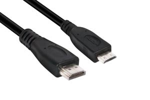 club3D CAC-1350 HDMI-kabel HDMI Aansluitkabel HDMI-mini-C-stekker, HDMI-A-stekker 1.00 m Zwart 4K UHD