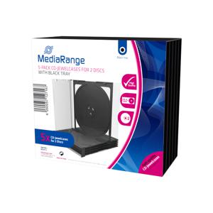 MediaRange BOX31-2 CD-doosje Jewel case 2 schijven Zwart, Transparant