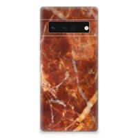 Google Pixel 6 Pro TPU Siliconen Hoesje Marmer Bruin - thumbnail