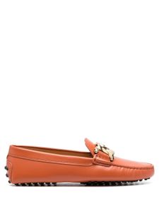 Tod's mocassins en cuir à détail de chaîne - Orange