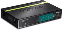 TRENDnet TPE-TG80G 8-poorts Gigabit PoE + -switch 8 x Gigabit PoE + poorten, 123 W PoE prestatiebudget, desktop ethernet-netwerkschakelaar, metaal