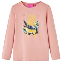 Kindershirt met lange mouwen dierenprint 104 lichtroze - thumbnail